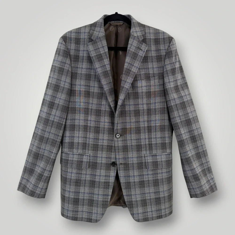 Lauren Ralph Lauren Sport Coat‎ Mens 38R Gray Plaid Blazer Classic Tailored